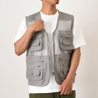REAL STYLE/リアルスタイル REAL STYLE メッシュベスト ポケット メンズ 夏 大きいサイズ トップス 前開き アウトドア 釣り 作業 ゴルフ 旅行 多機能 ワーク/508369766
