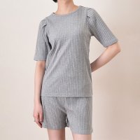 REAL STYLE/リアルスタイル REAL STYLE ルームウェア セットアップ レディース 夏 涼しい 半袖 ショートパンツ 可愛い 韓国 リブ トップス ボトムス 上下セッ/508369811