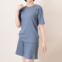 REAL STYLE/リアルスタイル REAL STYLE ルームウェア セットアップ レディース 夏 涼しい 半袖 ショートパンツ 可愛い 韓国 リブ トップス ボトムス 上下セッ/508369811