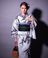 Retica/レティカ Retica 浴衣レディース 水墨モノトーン 3点セットかわいい (ゆかた・作り帯・下駄)/508369818