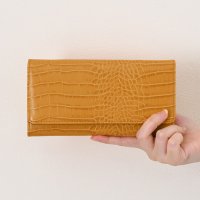 REAL STYLE/リアルスタイル REAL STYLE 長財布 レディース 大容量 かぶせ 軽量 ロングウォレット お札を折らない 小銭入れ カードケース フェイクレザー クロコ/508369833