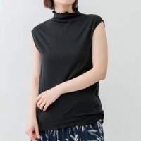 REAL STYLE/リアルスタイル REAL STYLE シアー トップス カットソー Tシャツ インナー 綿100％ コットン ノースリーブ フレンチスリーブ ハイネック 透け感/508369849