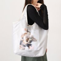 REAL STYLE/リアルスタイル REAL STYLE エコバッグ レディース 保冷 大容量 折り畳み ファスナー付き 猫 ねこ ネコ マチ広 保温 トートバッグ 大きめ 軽量 /508369875