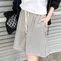 REAL STYLE/リアルスタイル REAL STYLE ショートパンツ ルームウェア レディース 長め 膝上 夏 涼しい キュロット ボトムス ストライプ シアサッカー ゆったり/508369880