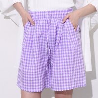 REAL STYLE/リアルスタイル REAL STYLE ショートパンツ 短パン キュロット レディース 夏 涼しい ボトムス 薄手 ポケット ギンガムチェック シアサッカー ルー/508369884