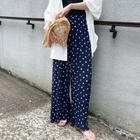 REAL STYLE/リアルスタイル REAL STYLE ワイドパンツ レディース きれいめ 夏 涼しい プリーツ 花柄 軽い ズボン ガウチョ ボトムス ウエストゴム ゆったり /508369889