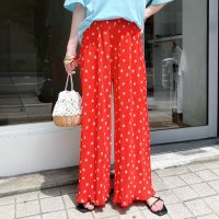 REAL STYLE/リアルスタイル REAL STYLE ワイドパンツ レディース きれいめ 夏 涼しい プリーツ 花柄 軽い ズボン ガウチョ ボトムス ウエストゴム ゆったり /508369889