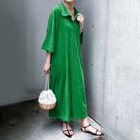 REAL STYLE/リアルスタイル REAL STYLE ワンピース レディース ロング 春 夏 半袖 きれいめ 大きいサイズ ゆったり 襟付き ストレート Iライン おしゃれ シ/508369894