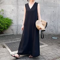 REAL STYLE/リアルスタイル REAL STYLE ワンピース レディース 夏 ロング マキシ ノースリーブ Vネック Aライン ポケット 鹿の子 レイヤード 重ね着 薄手 /508369896