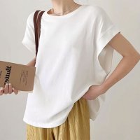 REAL STYLE/リアルスタイル REAL STYLE Tシャツ レディース 半袖 無地 夏 涼しい ゆったり 大きいサイズ フレンチスリーブ チラ見え防止 脇見え防止 おしゃれ/508369898
