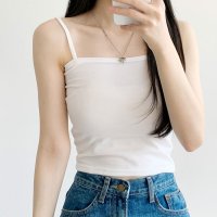 REAL STYLE/リアルスタイル REAL STYLE キャミソール レディース インナー トップス ショート 重ね着 カップなし 夏 韓国 見せる スクエアネック タイト シン/508369902