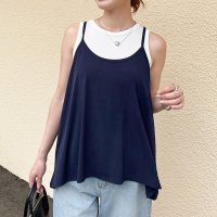 REAL STYLE/リアルスタイル REAL STYLE キャミソール レディース ショート トップス ノースリーブ サラてろ フレア Aライン おしゃれ 涼しい 重ね着 イレギュ/508369908