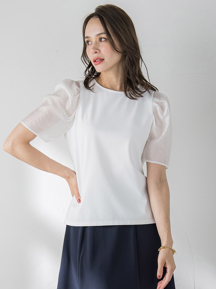 Viaggio Blu / ビアッジョブルー シアースリーブカットソー≪手洗い可能≫ セール 30%OFF】ビアッジョブルー Viaggio Blu シアースリーブ