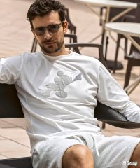 1PIU1UGUALE3 RELAX/ウノ ピゥ ウノ ウグァーレ トレ リラックス 1PIU1UGUALE3 RELAX 【ミッキーマウス】グラデーション刺繍ロングTシャツ/508370057