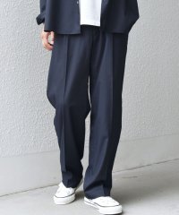SHIPS any MEN/SHIPS any: LIM BLESS ソリッド/ストライプ 2プリーツ セミワイド イージーパンツ(セットアップ対応)◆/508371290