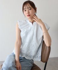 BLUEEAST/ブルーイースト BLUEEAST バルーンショルダーコットンレースブラウス/508372471