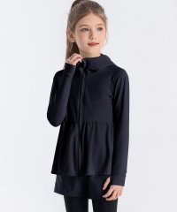 TeddyShop/テディショップ Teddyshop 【UVカット率 99.9%以上】キッズ水着 長袖フード付きハイネックジップアップペプラムラッシュガード/508372593