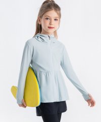 TeddyShop/テディショップ Teddyshop 【UVカット率 99.9%以上】キッズ水着 長袖フード付きハイネックジップアップペプラムラッシュガード/508372593