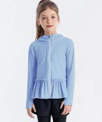TeddyShop/テディショップ Teddyshop 【UVカット率 99.9%以上】キッズ水着 長袖フード付きハイネックフレアジップラッシュガード/508372594