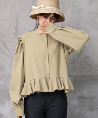 TeddyShop/テディショップ Teddyshop レディース水着 長袖ハイネックジップアップペプラムフリルラッシュガードトップス/508372596