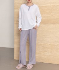 TeddyShop/テディショップ Teddyshop レディース 長袖ワッフル仕立てバイカラー配色ルームウェア 上下2点セット/508372598