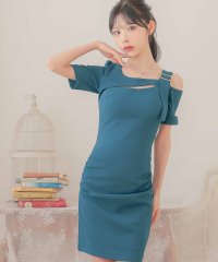 Tika/ティカ Tika キャバドレス[韓国ドレス] ワンショルダー風 バストカット アシメショルダー ワンカラー 半袖 タイトミニドレス (Sサイズ～Lサイズ)/508372701