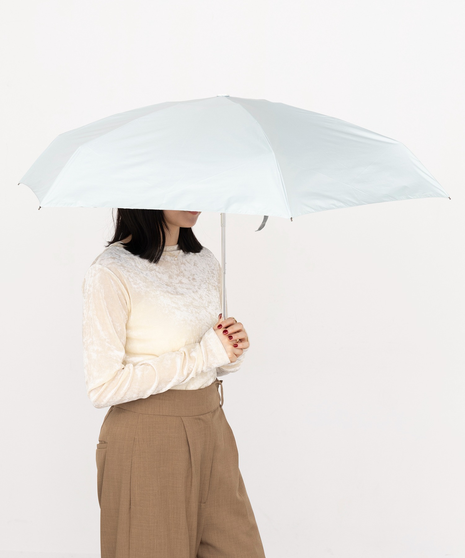 セットアップセブン SETUP7 晴雨兼用53cmコンパクト5段無地(黒