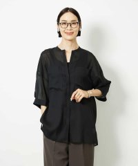 MICHEL KLEIN/バンドカラーシアーブラウス/508373260