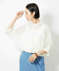 MICHEL KLEIN/バンドカラーシアーブラウス/508373260