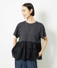 MICHEL KLEIN/ボーラーレース切替ペプラムカットソー/508373272