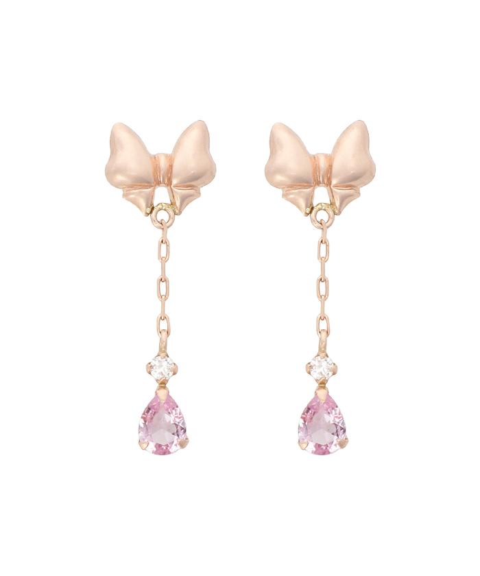【楽ギフ_包装】 K10PG サマンサティアラ(Samantha | リボンピアス(508373353) アクセサリー