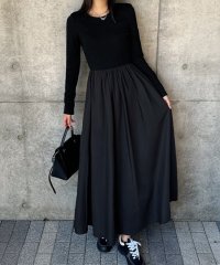 JUNOAH/ジュノア JUNOAH パールボタンドッキングワンピース/506887402