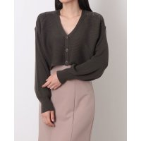 12Twelve Agenda/トゥエルブアジェンダ 12Twelve Agenda Vネック肩スリットクロップド丈カーディガン/507217953