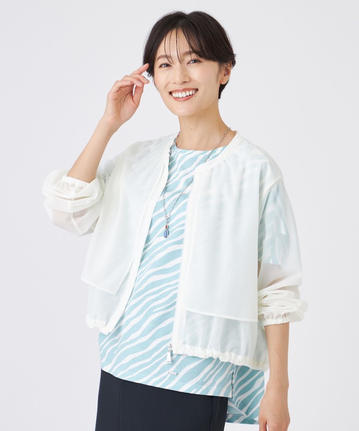【新品未使用】omekashi シアージャケット　サックスブルー シアージャケット | Omekashi(オメカシ)レディース | PAL CLOSET