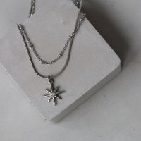 Noelmarket/ノエルマーケット Noelmarket ネックレス 金属アレルギー対応 2連 太陽 サマージュエリー ステンレス製 18kコーティング/508377999