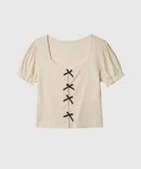 LA POMME petit/ラポミ プチ LA POMME petit Lace Docking Puff Sleeve T/508378004