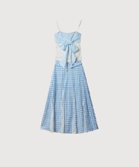 LA POMME petit/ラポミ プチ LA POMME petit Blue Plaid Big Ribbon Cami Set Up/508378011