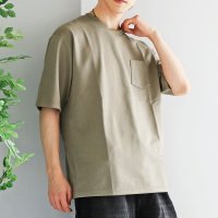 TopIsm/トップイズム TopIsm 半袖 Tシャツ メンズ 吸水速乾 ストレッチ ビッグシルエット オーバーサイズ ポケット付 クルーネック 無地 カットソー 男女兼用/508378113
