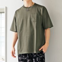 TopIsm/トップイズム TopIsm 半袖 Tシャツ メンズ 吸水速乾 ストレッチ ビッグシルエット オーバーサイズ ポケット付 クルーネック 無地 カットソー 男女兼用/508378113