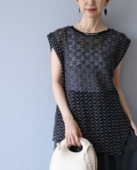 Vieo/ヴィオ Vieo 新しい重ね着のカタチ 透かし編みニットベスト/508378177