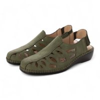 Rakuchine comfort/ラクチン コンフォート Rakuchine comfort 軽量レザー調カットワークサンダル/508378857