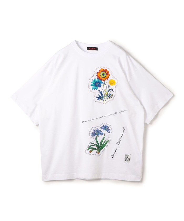 CABaN スビンコットン FLOWERSモチーフTシャツ (508378997