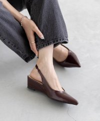 Menue/メヌエ Menue ポインテッドトゥ バックストラップ ウェッジソール パンプス/508379393