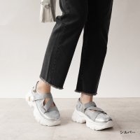 Lirio blanco/リリオブランコ Lirio blanco スニーカー サンダル 厚底 レディース 25秋冬新作 全3色 黒 ホワイト シルバー S－LL スリッポン スポサン /508379487