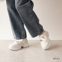 Lirio blanco/リリオブランコ Lirio blanco スニーカー サンダル 厚底 レディース 25秋冬新作 全3色 黒 ホワイト シルバー S－LL スリッポン スポサン /508379487