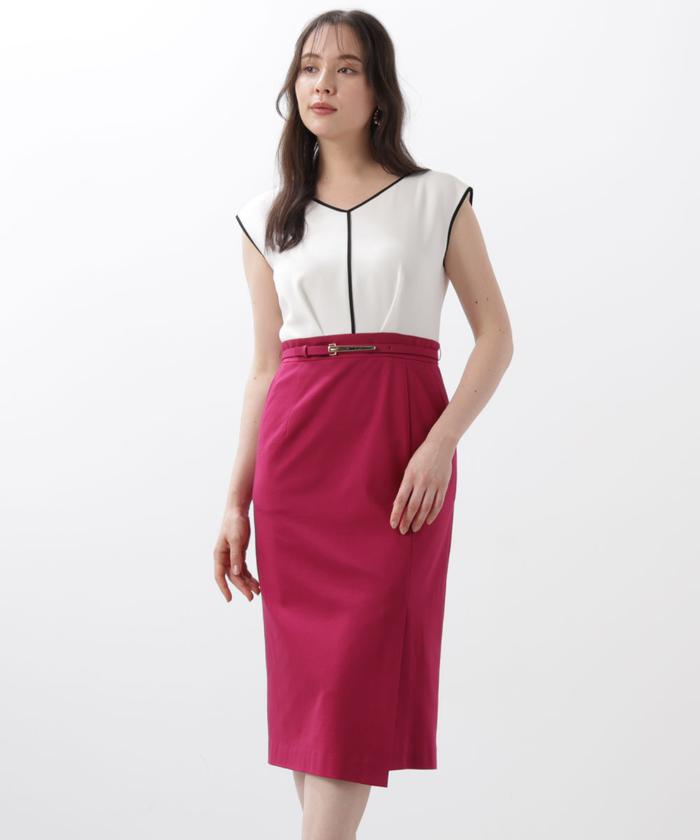 期間限定! DKNY 袖アクセント 美ライン ワンピース KOEISTORE ワンピース レディース 春 夏 春夏 黒 半袖ワンピース