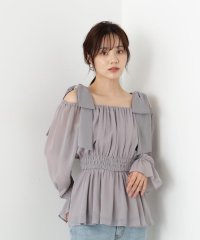 PROPORTION BODY DRESSING/ショルダーリボンシャーリングブラウス/508380053