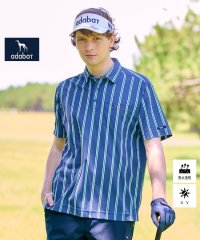 adabat/【新レーベル ADABAT NAVY】吸水速乾/UVカット ワインシャンブレーストライプポロシャツ/508380457