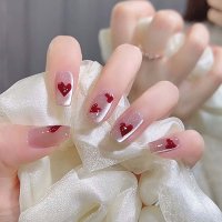shoppinggo/ショッピングゴー shoppinggo ネイルチップ ハート ショート シンプル ピンク つけ爪 ネイルアート アートチップ デコチップ オーバル ウエディン /508380735
