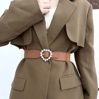 shoppinggo/ショッピングゴー shoppinggo ゴムベルト ハートモチーフ バックル付レディース 幅広 太ベルトバックル付 細見え ラクチン サッシュベルト 韓国風 フ/508380743